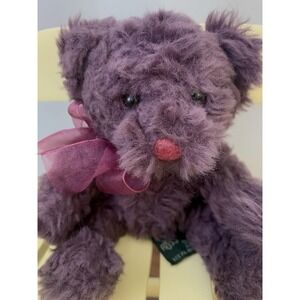 Vintage Russ Berrie Purple Plush Bearberry Stuffed Animal 6 inch # 4641